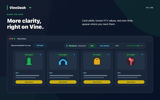 VineDash :: VineDash macht deinen Vine-Workflow leichter: Bestellungen, Rezensionen und wichtige Hinweise übersichtlich verwalten.