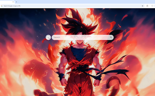 Goku Blaze Live Wallpaper :: Goku with a red shirt and blue belt swings his fist with flames blazing behind him.