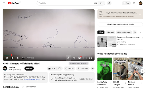 PiP - YouTube PiP :: Toggle Picture-in-Picture for YouTube videos — draggable window outside browser.