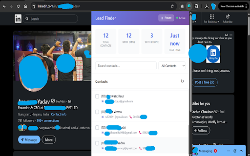 Lead Finder :: Automatically extract, organize, and export B2B leads and contact details to JSON, CSV, Excel or Backup to Google Drive.