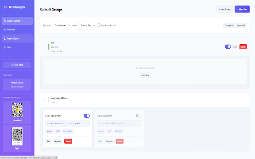 API Response Interceptor :: Developer tool for API testing - intercept and mock API responses, add delays, with in-page toast notifications and rule templates
