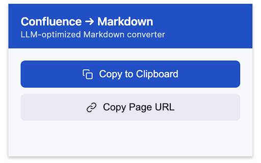 Confluence to Markdown for LLM :: Confluence 페이지를 LLM에 최적화된 마크다운으로 변환합니다.