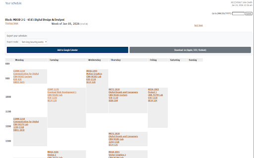 myBCIT Schedule Exporter :: Export your BCIT schedule to Google Calendar or download as ICS file