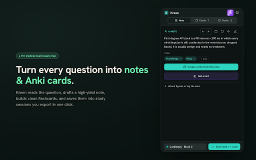 Kreen :: Study companion with grounded study notes, figures, and Anki cards from your practice questions.