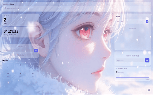 FrostTab :: Glass new tab dashboard with live wallpapers, modular widgets, and a premium frosted-glass UI.