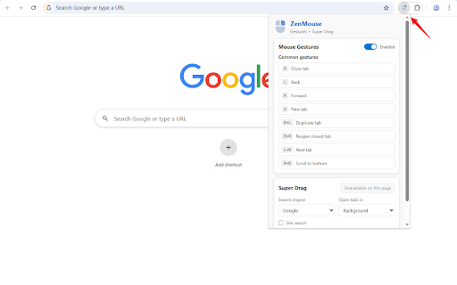 ZenMouse | Gestures & Super Drag :: Boost browsing with customizable Mouse Gestures & Super Drag. Simple, private, and efficient navigation.