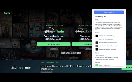 Branding Capture :: Capture branding elements from any webpage.