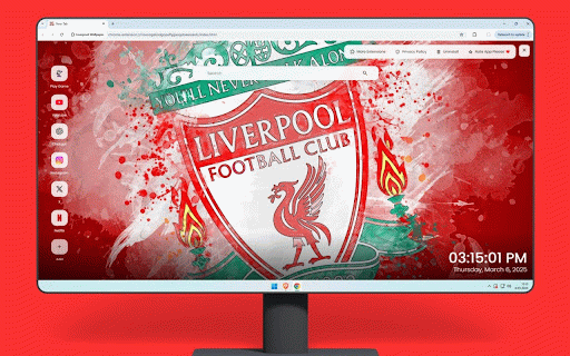Liverpool Wallpaper :: Bold Liverpool FC crest with red splash art background celebrating the Reds passion.