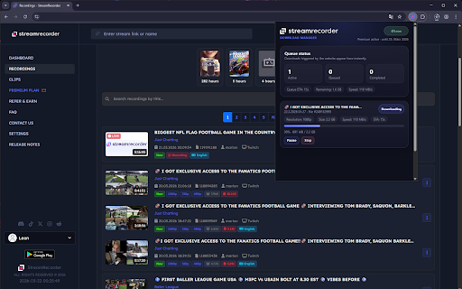 StreamRecorder Download Manager :: A dedicated download manager for StreamRecorder.io.