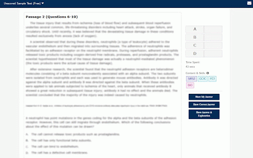 MCAT Prep Review Mode :: Hides answers and explanations on the AAMC MCAT review pages so you can rework questions independently.