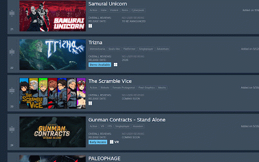Steam Wishlist Demo Checker :: Adds a banner to Steam wishlist items if a demo is available.