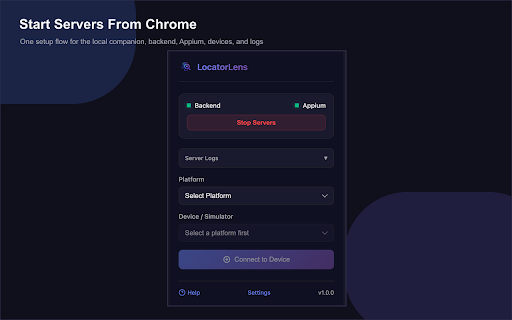 LocatorLens :: Real-time Element Inspector & Locator Generator for Appium (Android & iOS). See app structure, build locators instantly.