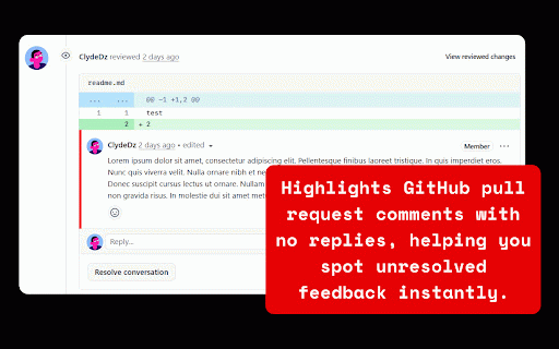 GitHub Unreplied Comments Indicator :: Highlights GitHub pull request comments with no replies, helping you spot unresolved feedback instantly.