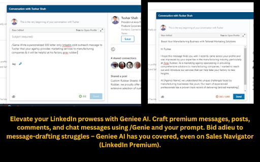 GenieeAI :: Use OpenAI's GPT-3.5-Turbo to generate text, translate languages, and write code on any website.