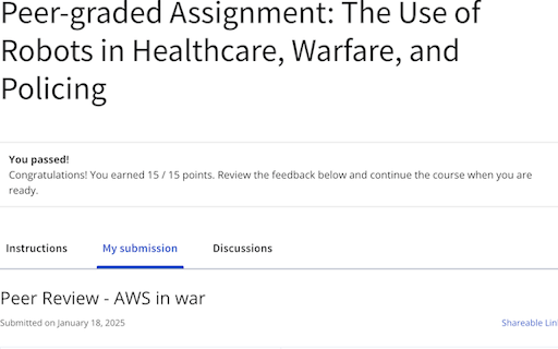 Coursera Shareable Link :: Get a shareable link from the Coursera submission page.