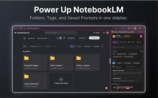 Decodr - NotebookLM Power Toolkit :: The ultimate power toolkit for NotebookLM - folders, tags, imports, exports, and more