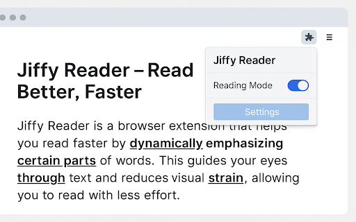 Jiffy Reader :: A Browser Extension for Faster Reading on ANY website!