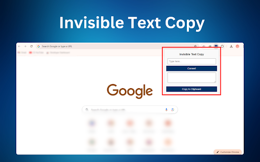 Invisible Text Copy :: Convert and copy text as invisible characters directly from your browser.