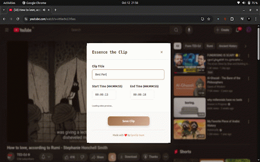 Epoclip :: Save and organize YouTube video clips seamlessly