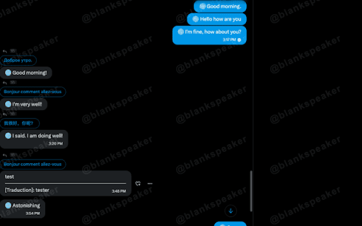 TranXlate :: Secure, real-time bidirectional translation for XChat and X Spaces, powered by Chrome’s on-device AI.