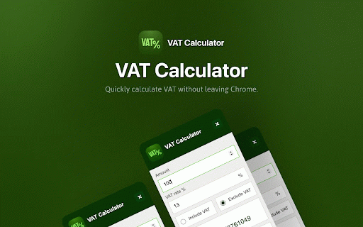 VAT Calculator :: A Chrome extension to calculate VAT as you type. Click result to copy.