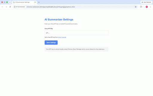 AI Summarizer :: AI Summarizer is a lightweight Chrome extension that helps users quickly understand articles and webpages using AI-powered…