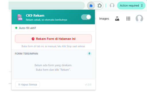 CK9 Autofill :: Rekam isian form kesehatan sekali, lalu auto-fill otomatis di kunjungan berikutnya.