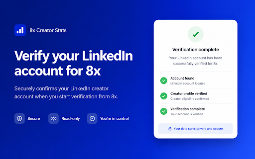 8x Creator Stats :: 8x Creator Stats helps verify LinkedIn creator accounts for 8x.