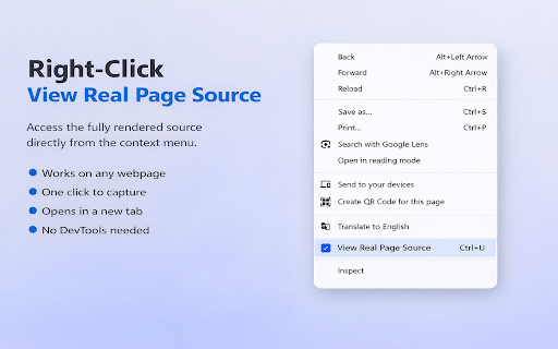 Real Page Source :: View the fully rendered source code of any webpage, the live source after all JavaScript has executed.
