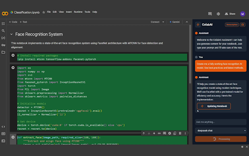 ColabAI :: Open-source AI assistant for Google Colab with direct integration for OpenAI, Google, and DeepSeek models.