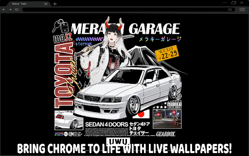 Toyota Chaser Anime Garage Girl Live Wallpaper :: 🚗 Stylish Toyota Chaser meets demon-girl street vibes in this anime garage live wallpaper!
