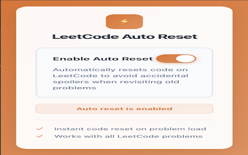 LeetCode Auto Clear :: Automatically resets code on LeetCode to avoid accidental spoilers when revisiting old problems
