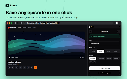 Lorra — Remember what you watch :: Save and track the movies, series and anime you watch across any website.