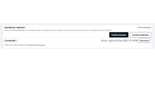 DayNext Property Import :: Send an individual realestate.com.au property page to DayNext for review before saving.