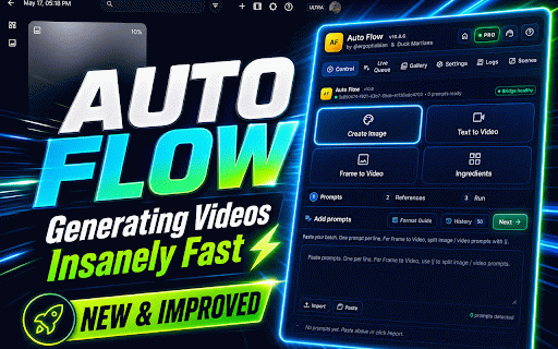 AutoFlow Pro :: Auto Flow generation queue for Google Flow.