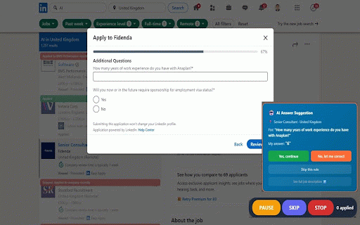 EasyApply Assistant :: Assisted browsing for job seekers. Remembers your answers, reduces repetitive forms, and you stay in control.