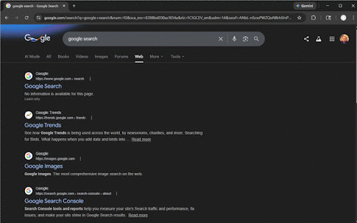 Google Classic Search Only (udm=14) :: Forces Google Search to always load the 'Web' view by adding &udm=14 to searches.