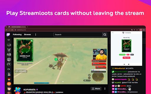 Streamloots: Play Cards From Your Browser :: Easily interact with streamers, view collections, and play cards instantly—without switching tabs!