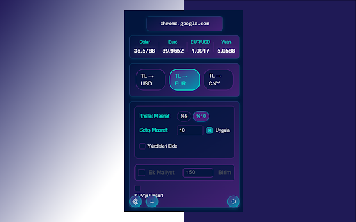 Price Calculator :: Döviz kuru ile fiyat hesaplama uzantısı
