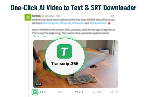 X(Twitter) Video to Text One-Click Generator & SRT Downloader :: Extract X(Twitter) video subtitles with one click - fast and reliable. Export transcripts to TXT, SRT, VTT formats.