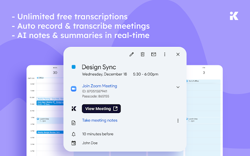Krisp: AI Note Taker for Meet, Zoom, Teams :: AI meeting note taker that records, transcribes, and summarizes your meetings across all conferencing apps.