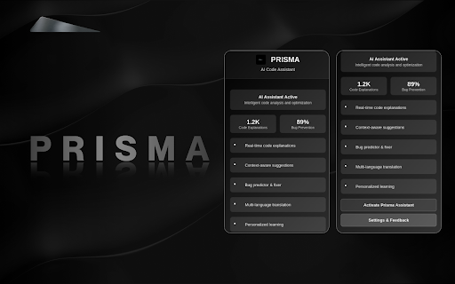 Prisma - AI Code Assistant :: AI-powered assistant for intelligent code analysis, optimization tips, and real-time development insights.