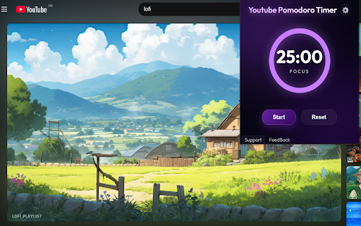Youtube Pomodoro Timer :: Productivity timer with automatic media control.