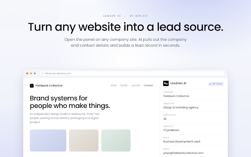 LeadGen AI - Capture leads from any website :: AI-powered lead discovery from websites, exported directly to Google Sheets