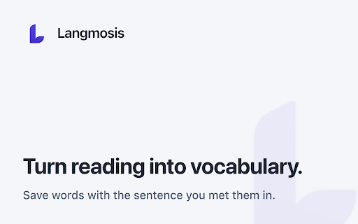 Langmosis :: Select a word as you read, translate it on your device, and save it with its sentence and source to your own vocabulary list.