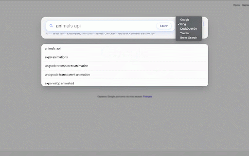 Searchery — Universal Search for Your Browser :: Searchery — browser extension for instant search of the web, history and bookmarks using the Shift+Space hotkeys.