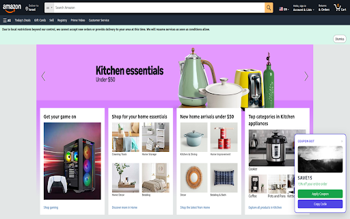 Coupon Bot :: Automatically find and apply the best coupon codes while you shop online. Includes a savings tracker and community coupon sharing.