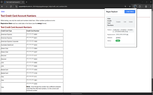 Regex Replacer :: Manage and apply regex patterns across websites