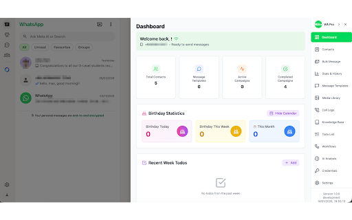 WA Pro - WhatsApp Productivity Assistant :: Productivity tools for WhatsApp Web: contact labeling, bulk messaging workflows, and optional reply assistance.