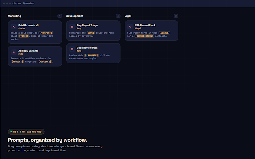 Promptly: Professional AI prompt management suite! :: Professional AI prompt manager & library for ChatGPT, Claude, and Gemini. Govern AI workflows with variables and cloud sync.